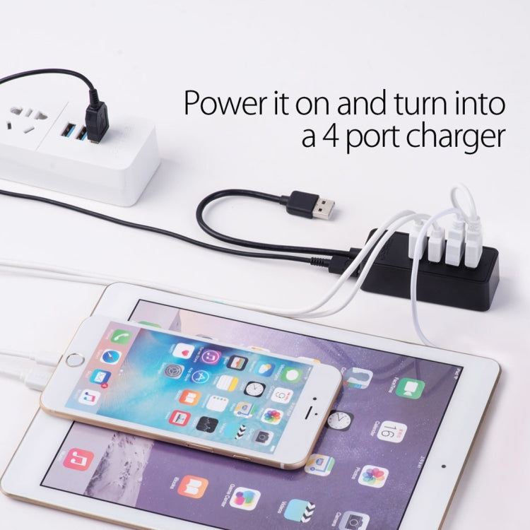 ORICO W5P-U3-100 4-Port USB 3.0 Desktop HUB with 100cm Micro USB Cable Power Supply, W5P-U3-100 Black