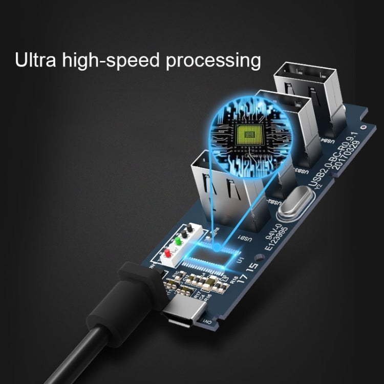 ORICO W5P-U3-100 4-Port USB 3.0 Desktop HUB with 100cm Micro USB Cable Power Supply, W5P-U3-100 Black