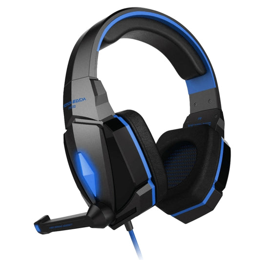 KOTION EACH G4000 Stereo Gaming Headphone Headset Headband with Mic Volume Control LED Light for PC Gamer,Cable Length: About 2.2m(White + Red)