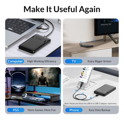 ORICO 2577U3-V1 Grid Texture Design 2.5 inch USB3.0 Micro-B Hard Drive Enclosure Box, 2577U3-V1