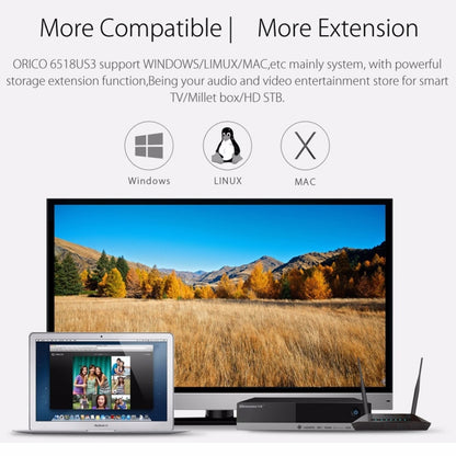 ORICO 6518US3 USB 3.0 Type-B 2.5 / 3.5 inch Tool Free HDD Docking Station External Storage Enclosure Hard Disk Box