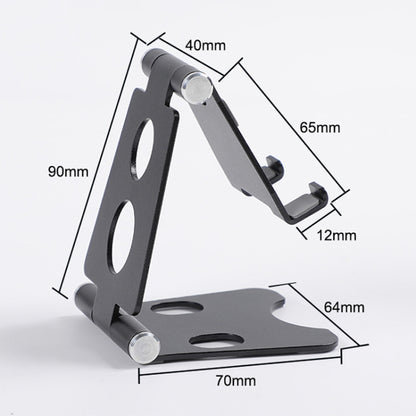 ROOSTAND R2 Aluminum Alloy Mobile Desktop Tablet Bracket Double Folding Lazy Artifact, Size: 6.4x7x9cm, R2  Silver, R2 Black, R2 Champagne Gold, R2  Rose Gold, R2  Rose Red