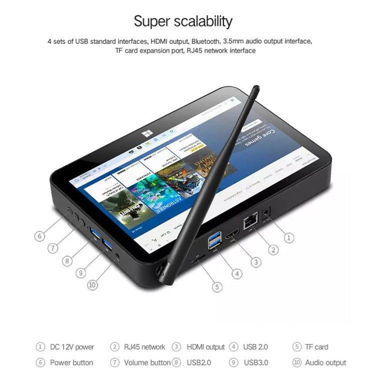 PiPo X11 TV Box Style Tablet Mini PC, 3GB+64GB, 9.0 inch Windows 10 Intel Celeron N4020 Quad Core up to 2.8GHz, US/EU Plug