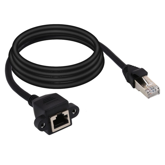 RJ45 Female to Male CAT6E Network Panel Mount Screw Lock Extension Cable, Length: 3m, Length: 3m