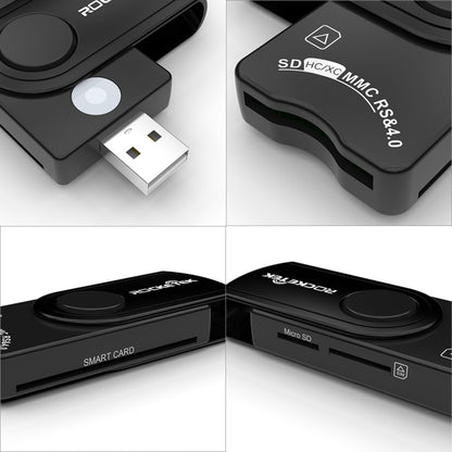 ROCKETEK CR310 USB 3.0 + carte TF + carte SD + carte SIM + carte à puce lecteur de carte multifonction, USB 3.0