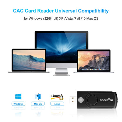 ROCKETEK CR310 USB 3.0 + carte TF + carte SD + carte SIM + carte à puce lecteur de carte multifonction, USB 3.0