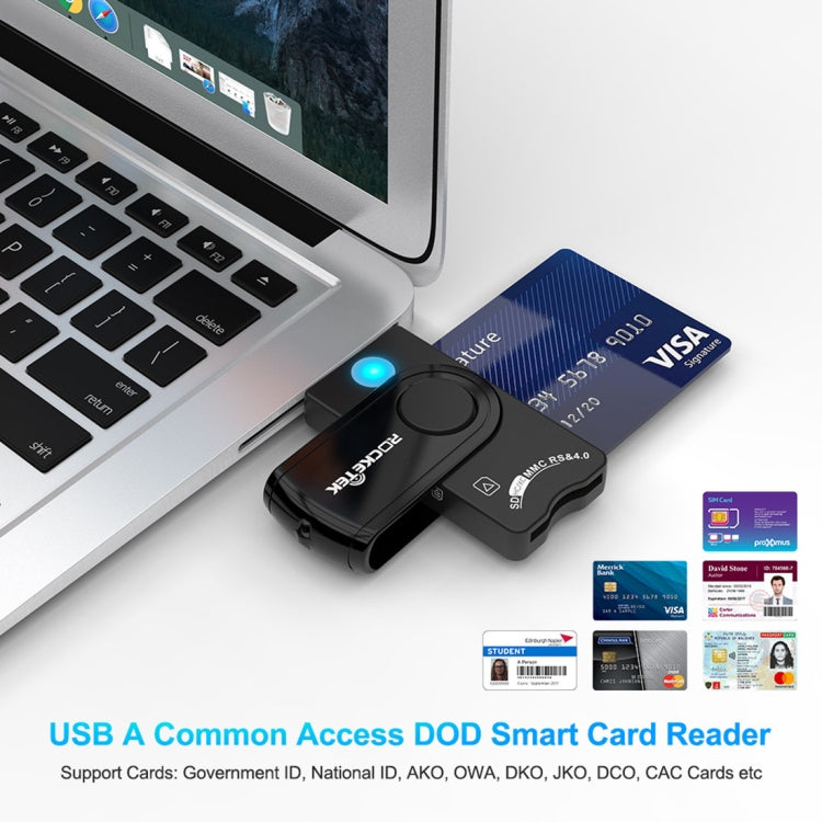 ROCKETEK CR310 USB 3.0 + carte TF + carte SD + carte SIM + carte à puce lecteur de carte multifonction, USB 3.0