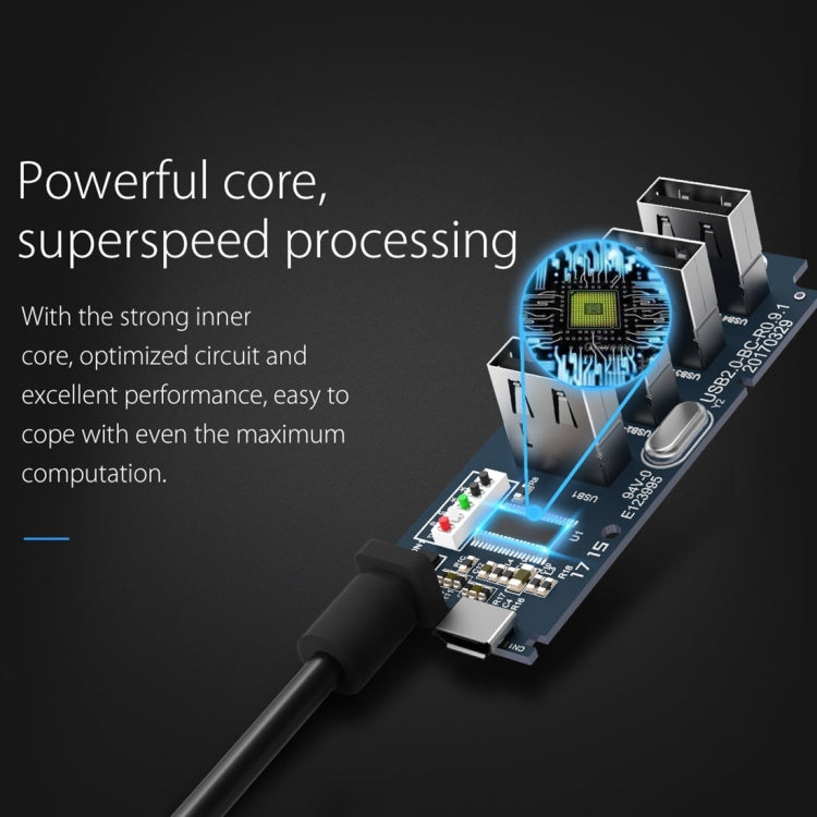 ORICO W5P-U2-100 USB 2.0 Desktop HUB with 100cm Micro USB Cable Power Supply, W5P-U2-100 Black