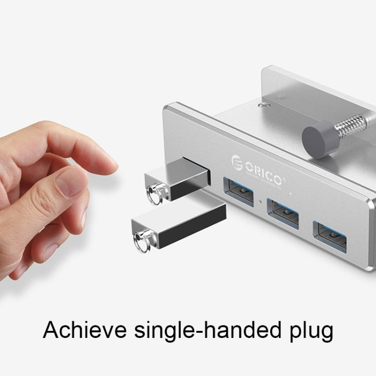ORICO MH4PU Aluminum Alloy 4 Ports USB 3.0 Clip-type HUB with 1m USB Cable, Clip Width Range: 10-32mm(Black), MH4PU(Black), MH4PU(Silver)