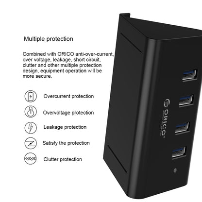 ORICO SHC-U3 ABS Material Desktop 4 Ports USB 3.0 HUB with Phone / Tablet Holder & 1m USB Cable & LED Indicator, SHC-U3