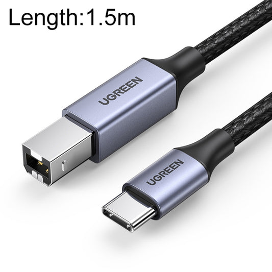 Câble de données d'imprimante tressé en nylon Ugreen Type-C / USB-C vers Type-B, longueur : 1,5 m