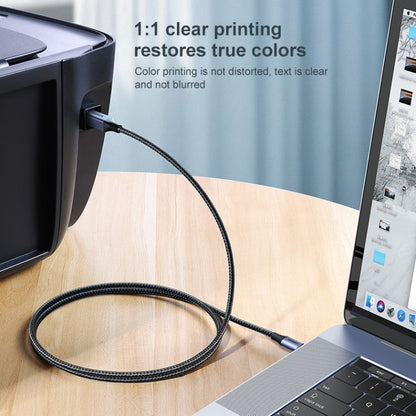 Ugreen Type-C / USB-C to Type-B Printer Nylon Braid Connect Data Cable, Length: 3m, Length: 3m