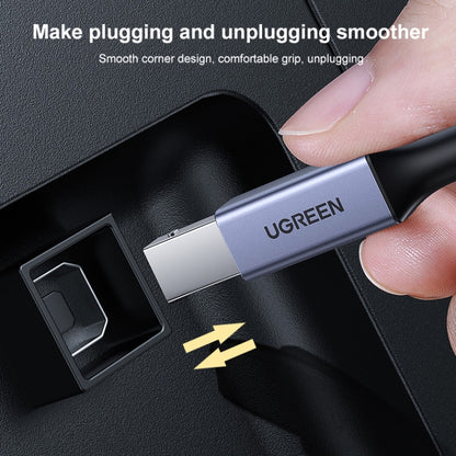 Ugreen Type-C / USB-C to Type-B Printer Nylon Braid Connect Data Cable, Length: 3m, Length: 3m