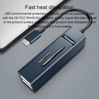 15102 5 in 1 USB-C / Type-C to USB3.0 + SD / TF Card Reader HUB Adapter, Type-C