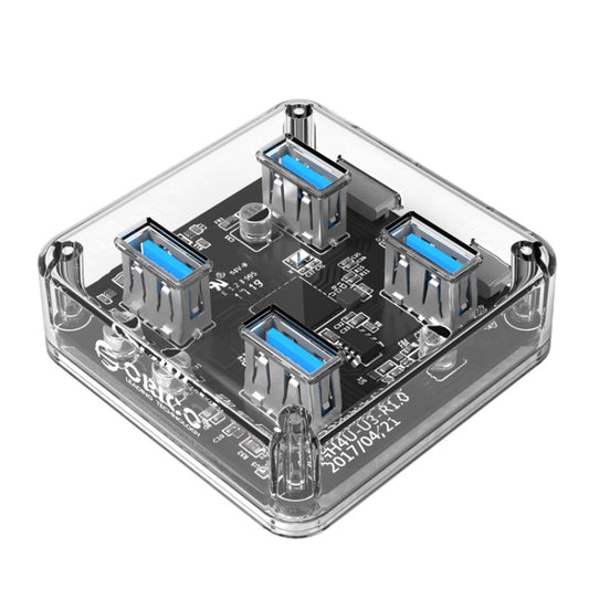 ORICO MH4U-30 USB 3.0 Transparent Desktop HUB with 30cm Micro USB Cable, MH4U-30