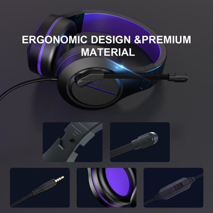SADES MH601 3.5mm Plug Wire-controlled Noise Reduction E-sports Gaming Headset with Retractable Microphone, Cable Length: 2.2m