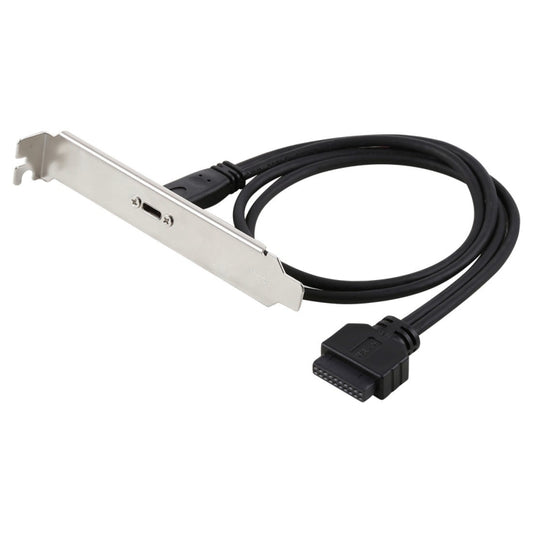 50cm USB-C / Type-C Female to USB 3.0 Motherboard 20 Pin Female Panel Expansion Bracket Mount Cable, 50cm Motherboard 20 Pin