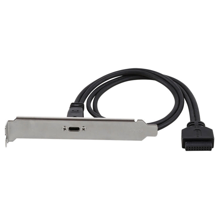 50cm USB-C / Type-C Female to USB 3.0 Motherboard 20 Pin Female Panel Expansion Bracket Mount Cable, 50cm Motherboard 20 Pin