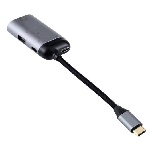 Type-C / USB-C Male to RJ45 Female  + Type-C / USB-C Female + USB Female Adapter Converter, RJ45 + Type-C + USB Female