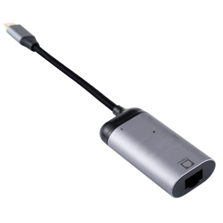 Type-C / USB-C Male to RJ45 Female  + Type-C / USB-C Female + USB Female Adapter Converter, RJ45 + Type-C + USB Female