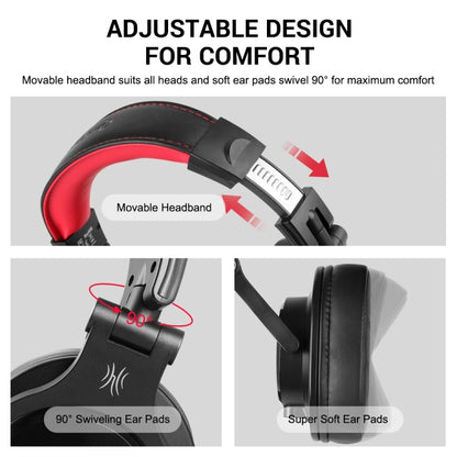 Casque filaire supra-auriculaire anti-bruit OneOdio A71 avec microphone, A71 (Rouge Noir)