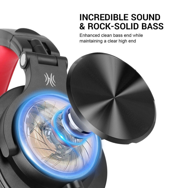 Casque filaire supra-auriculaire anti-bruit OneOdio A71 avec microphone, A71 (Rouge Noir)