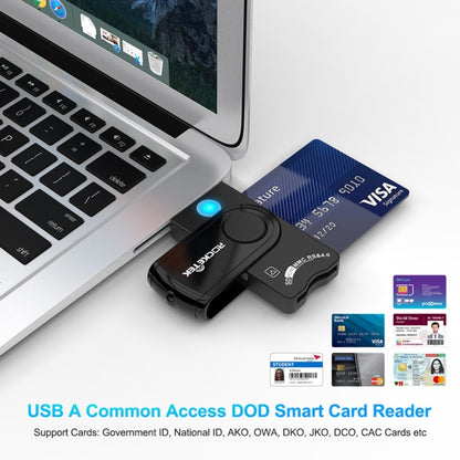 ROCKETEK CR310 Lecteur de carte multi-fonctions USB 2.0 + Carte TF + Carte SD + Carte SIM + Carte à puce, USB 2.0