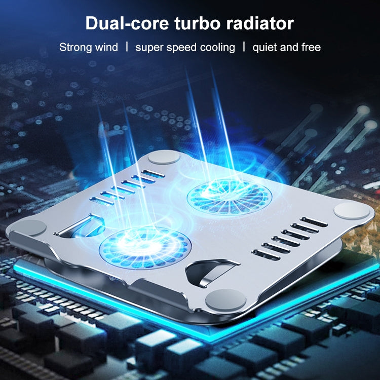 HZ13 Foldable Multi-angle Aluminum Alloy Laptop Fan Cooling Bracket, HZ13