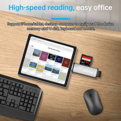 118 2 in 1 USB + 8 Pin Interfaces USB Flash Disk / Memory Card OTG Card Reader for IOS System Mobile Phone / Computer