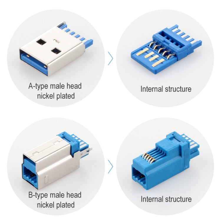 USB 3.0 A Male to Right 90 Degrees Angle USB 3.0 Type-B Male High Speed Printer Cable, Cable Length: 3m, 3m