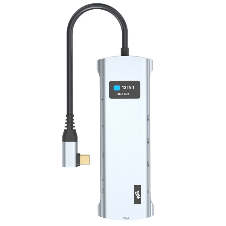 Z261 12 in 1 Elbow USB-C/Type-C to USB MST Smart Docking Station HUB Adapter, Z261
