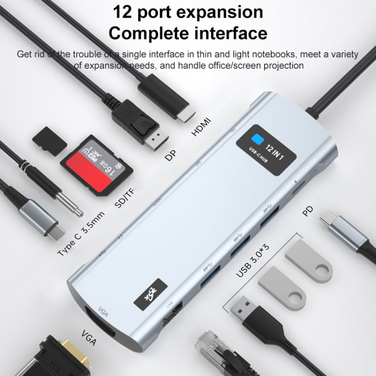 Z261 12 in 1 Elbow USB-C/Type-C to USB MST Smart Docking Station HUB Adapter, Z261