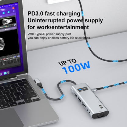 Z261 12 in 1 Elbow USB-C/Type-C to USB MST Smart Docking Station HUB Adapter, Z261