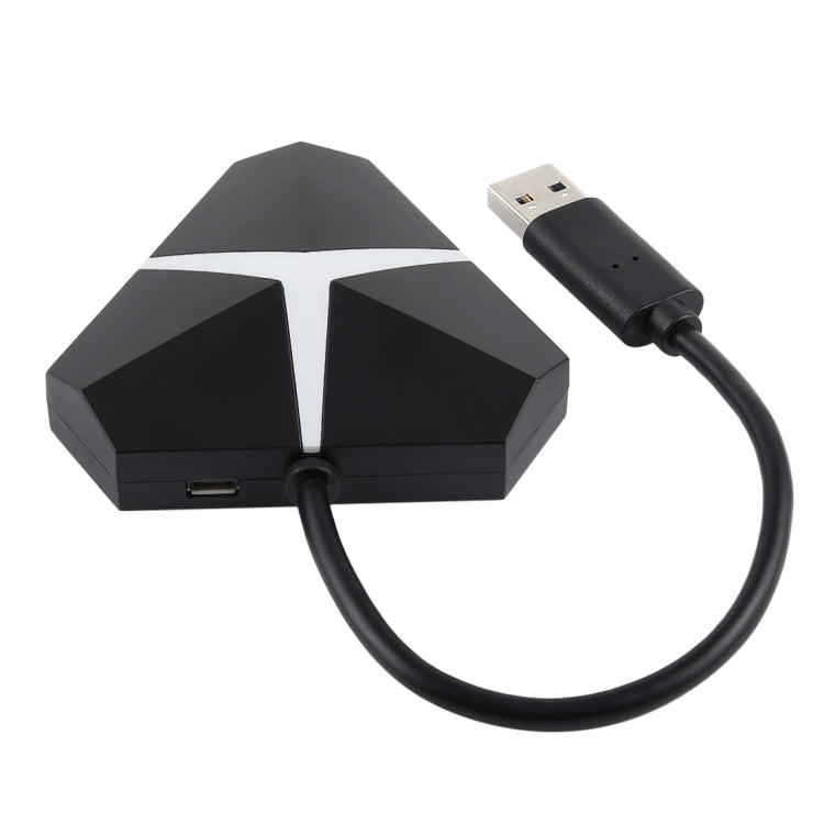 5Gbps Super Speed 4 Ports USB 3.0 HUB Adapter, Cable Length: about 20cm, USB 3.0 HUB (Black)