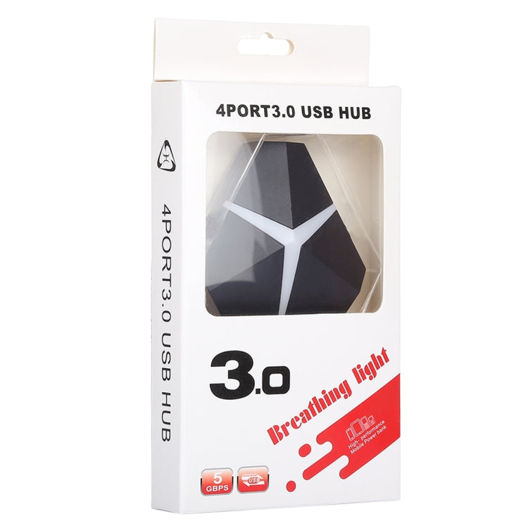 5Gbps Super Speed 4 Ports USB 3.0 HUB Adapter, Cable Length: about 20cm, USB 3.0 HUB (Black)