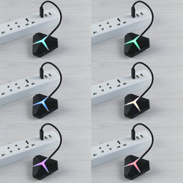 5Gbps Super Speed 4 Ports USB 3.0 HUB Adapter, Cable Length: about 20cm, USB 3.0 HUB (Black)