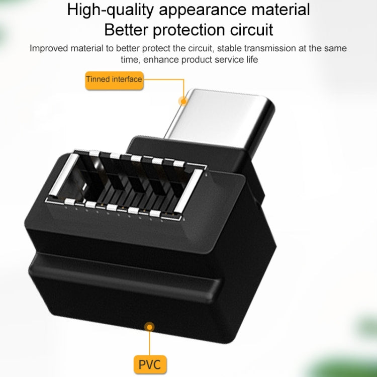Type-E Female 90 Degrees Elbow to USB-C / Type-C Male Computer Host Adapter, Type-E Female to Type-C Male
