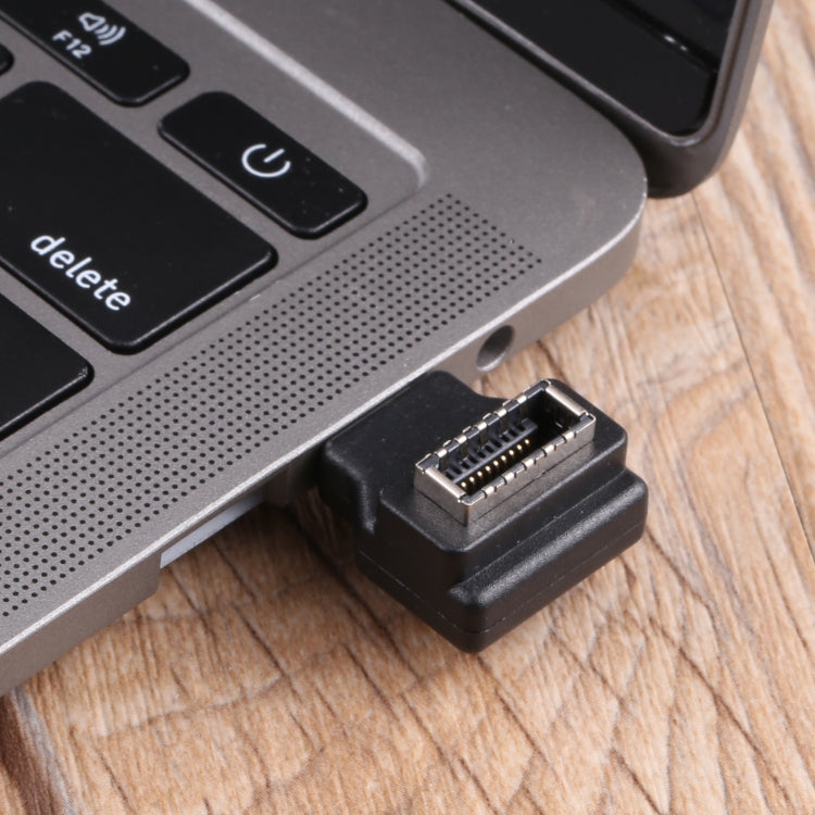 Type-E Female 90 Degrees Elbow to USB-C / Type-C Male Computer Host Adapter, Type-E Female to Type-C Male