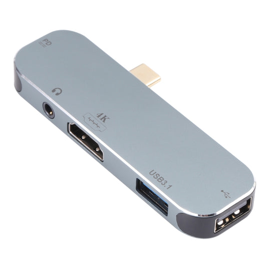 5 in 1 USB-C / Type-C Male to PD USB-C / Type-C Charging + 3.5mm AUX + 4K HDMI + USB 3.1 + USB Female Adapter, 4K HDMI