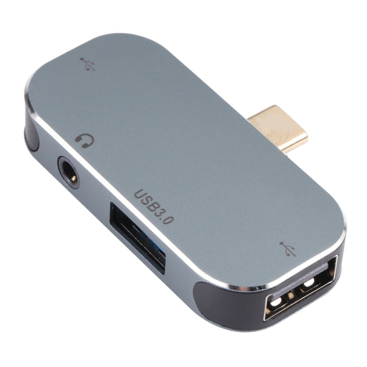 4 in 1 USB-C / Type-C Male to USB-C / Type-C + 3.5mm AUX + USB 3.0 + USB Female Adapter, 3.5mm AUX + USB 3.0