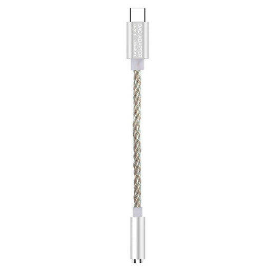 TA12-R2 USB-C / Type-C Stecker auf 3,5mm Audio Buchse Einkristall-Kupfergeflecht Kopfhöreradapter, Schwarz Grau, Grau, Kupfer + Silber, Silber