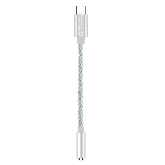 TA12-R2 USB-C / Type-C Stecker auf 3,5mm Audio Buchse Einkristall-Kupfergeflecht Kopfhöreradapter, Schwarz Grau, Grau, Kupfer + Silber, Silber