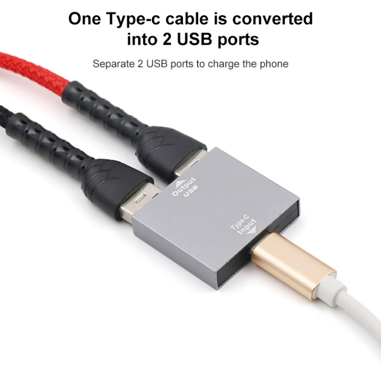 USB-C / Type-C Female to USB Female 1 to 2 Converter, Type-C Female to USB Female