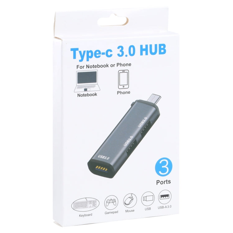 3 Ports USB 2.0 x 2 + USB 3.0 to USB-C / Type-C HUB Adapter, USB2.0x2+USB3.0 to Type-C