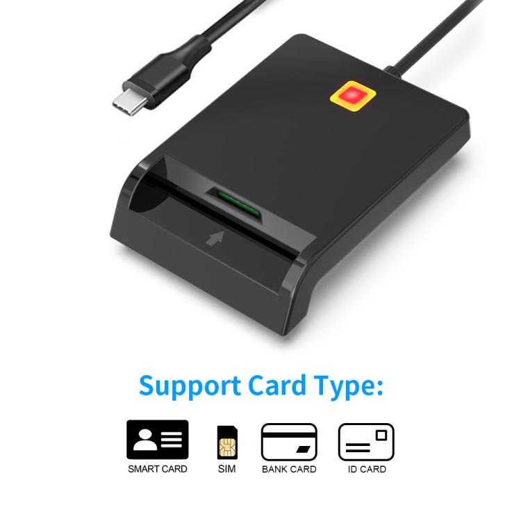 Lecteur de cartes CAC intelligent Rcoketek CR301 de type C, lecteur de cartes bancaires, de cartes SIM et de taxes USB 2.0, type C