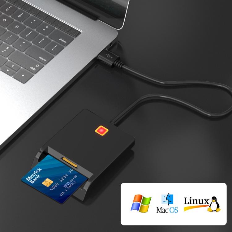 Lecteur de cartes CAC intelligent Rcoketek CR301 de type C, lecteur de cartes bancaires, de cartes SIM et de taxes USB 2.0, type C
