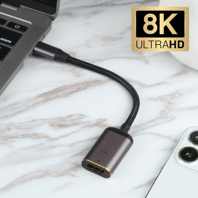 8K 60Hz HDMI Female to USB-C / Type-C Male Adapter Cable, HDMI Female to Type-C Male Cable