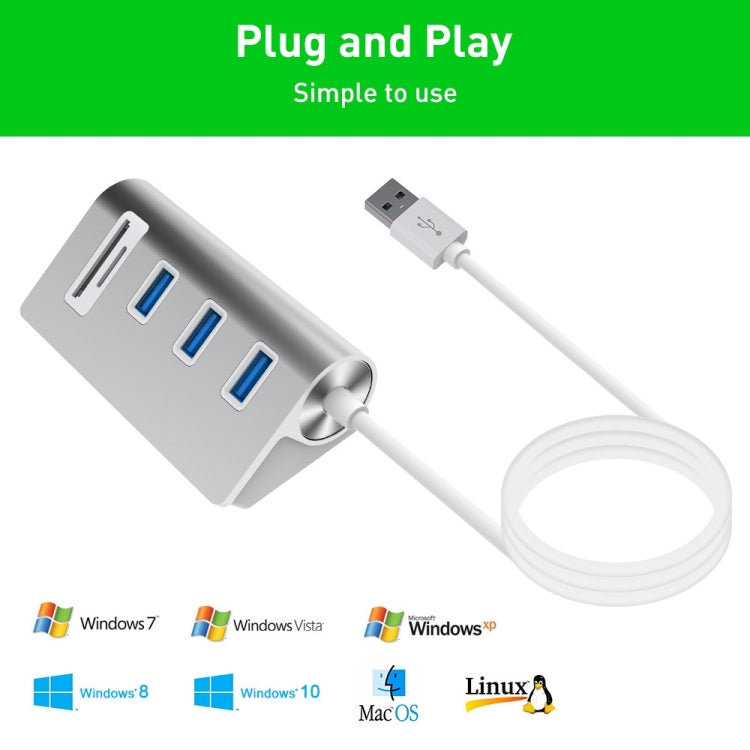 Rocketek HC422 USB3.0 x 3 + SD / TF Card Reader HUB Adapter