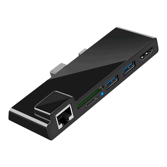 Rocketek SH768 6 in 1 RJ45 / USB 3.0 / HDMI / SD / TF HUB Adapter for Surface Pro 5 / 6, For Surface Pro 5 / 6 with RJ45