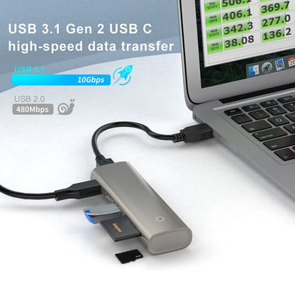 Rocketek HC463 USB3.1 Gen2  to Type-C 3.1 + USB 3.1 + SD / TF 6 in 1 HUB Adapter